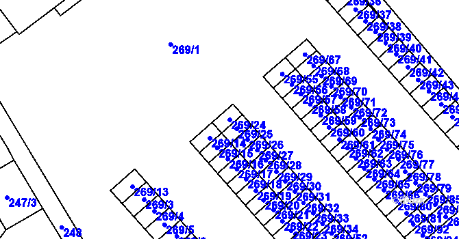 Parcela st. 269/24 v KÚ Opočno pod Orlickými horami, Katastrální mapa