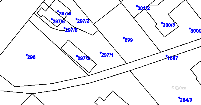 Parcela st. 297/1 v KÚ Opočno pod Orlickými horami, Katastrální mapa
