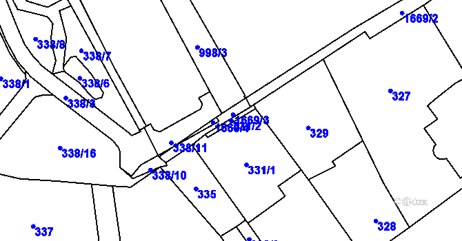 Parcela st. 331/2 v KÚ Opočno pod Orlickými horami, Katastrální mapa