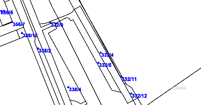 Parcela st. 332/4 v KÚ Opočno pod Orlickými horami, Katastrální mapa