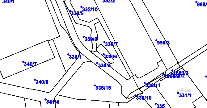 Parcela st. 338/6 v KÚ Opočno pod Orlickými horami, Katastrální mapa