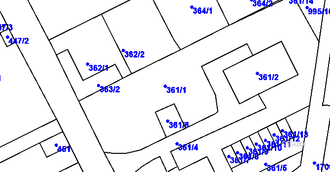 Parcela st. 361/1 v KÚ Opočno pod Orlickými horami, Katastrální mapa