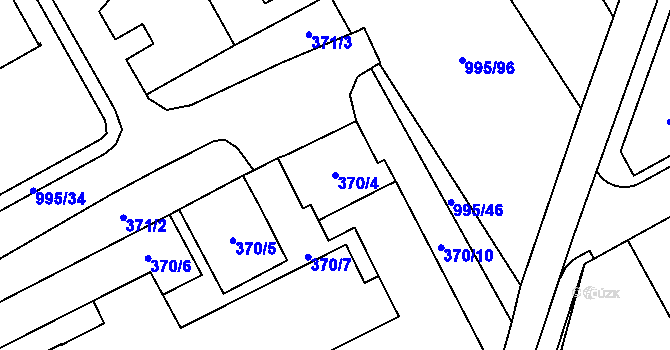 Parcela st. 370/4 v KÚ Opočno pod Orlickými horami, Katastrální mapa