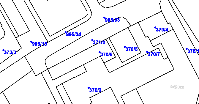 Parcela st. 370/6 v KÚ Opočno pod Orlickými horami, Katastrální mapa