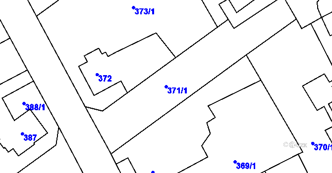 Parcela st. 371/1 v KÚ Opočno pod Orlickými horami, Katastrální mapa