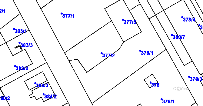 Parcela st. 377/2 v KÚ Opočno pod Orlickými horami, Katastrální mapa