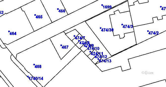 Parcela st. 474/9 v KÚ Opočno pod Orlickými horami, Katastrální mapa