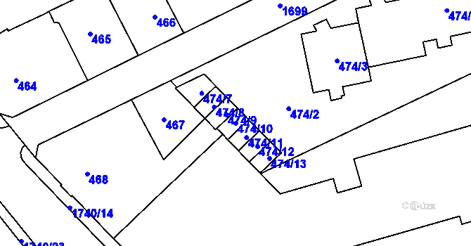 Parcela st. 474/10 v KÚ Opočno pod Orlickými horami, Katastrální mapa