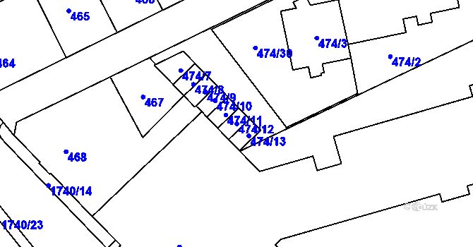 Parcela st. 474/12 v KÚ Opočno pod Orlickými horami, Katastrální mapa
