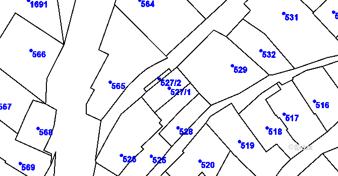 Parcela st. 527/1 v KÚ Opočno pod Orlickými horami, Katastrální mapa