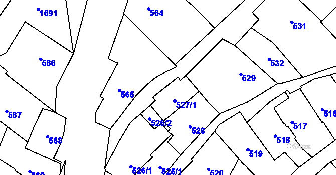 Parcela st. 527/2 v KÚ Opočno pod Orlickými horami, Katastrální mapa