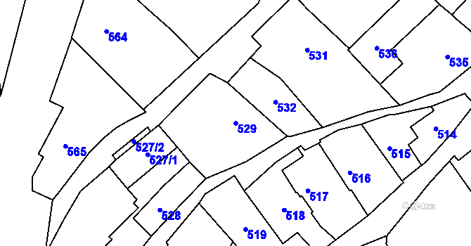 Parcela st. 529 v KÚ Opočno pod Orlickými horami, Katastrální mapa