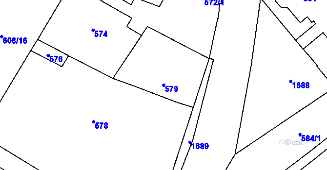 Parcela st. 579 v KÚ Opočno pod Orlickými horami, Katastrální mapa