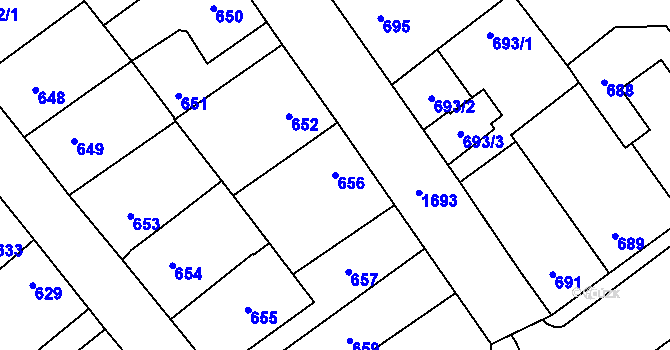 Parcela st. 656 v KÚ Opočno pod Orlickými horami, Katastrální mapa