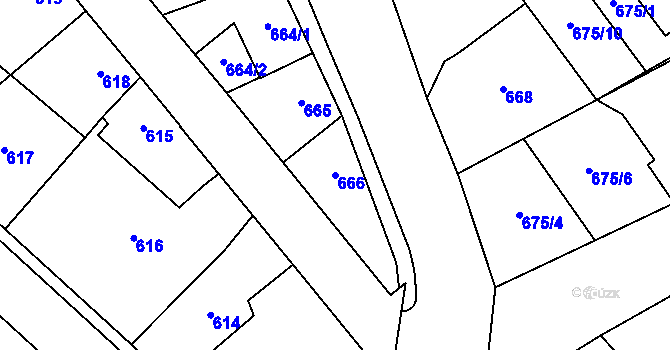 Parcela st. 666 v KÚ Opočno pod Orlickými horami, Katastrální mapa