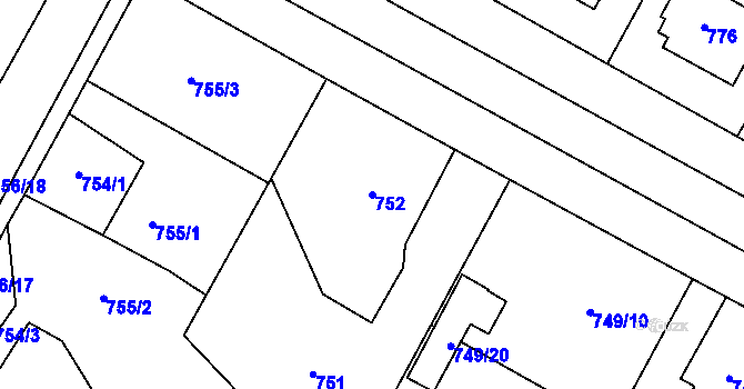 Parcela st. 752 v KÚ Opočno pod Orlickými horami, Katastrální mapa