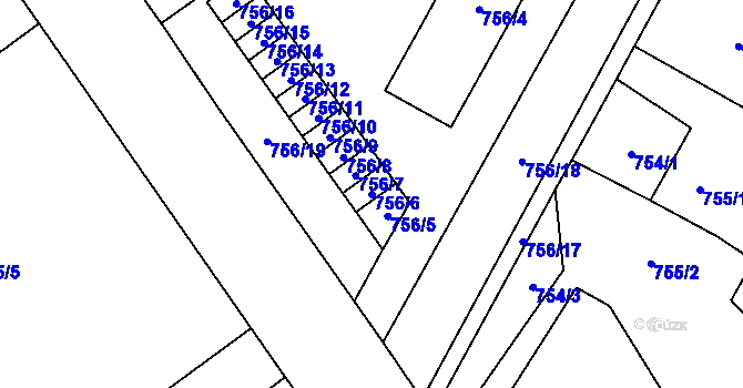 Parcela st. 756/6 v KÚ Opočno pod Orlickými horami, Katastrální mapa