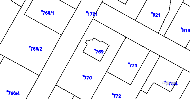 Parcela st. 769 v KÚ Opočno pod Orlickými horami, Katastrální mapa