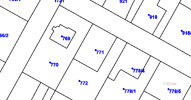 Parcela st. 771 v KÚ Opočno pod Orlickými horami, Katastrální mapa
