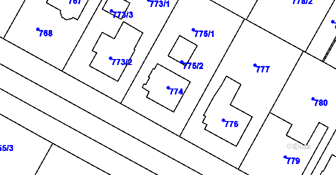 Parcela st. 774 v KÚ Opočno pod Orlickými horami, Katastrální mapa