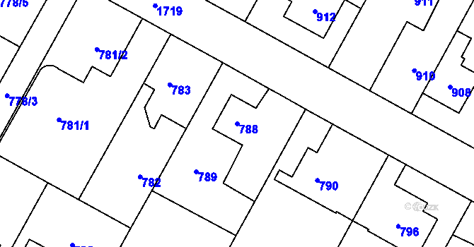 Parcela st. 788 v KÚ Opočno pod Orlickými horami, Katastrální mapa