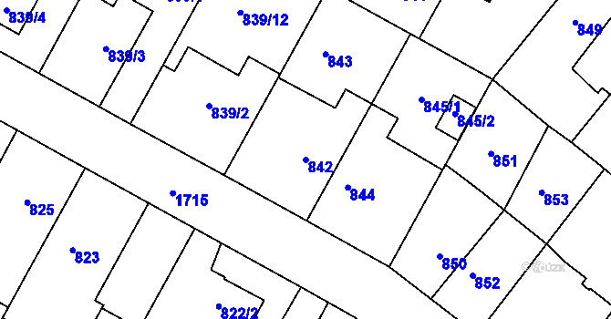 Parcela st. 842 v KÚ Opočno pod Orlickými horami, Katastrální mapa