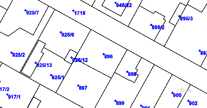Parcela st. 896 v KÚ Opočno pod Orlickými horami, Katastrální mapa