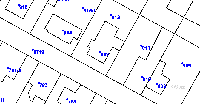 Parcela st. 912 v KÚ Opočno pod Orlickými horami, Katastrální mapa