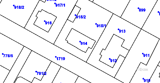 Parcela st. 914 v KÚ Opočno pod Orlickými horami, Katastrální mapa