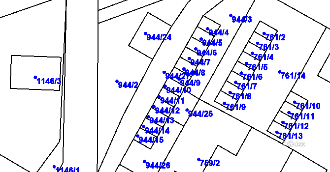Parcela st. 944/10 v KÚ Opočno pod Orlickými horami, Katastrální mapa
