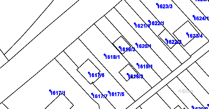 Parcela st. 1618/1 v KÚ Opočno pod Orlickými horami, Katastrální mapa
