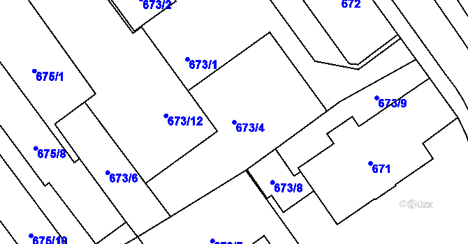 Parcela st. 673/4 v KÚ Opočno pod Orlickými horami, Katastrální mapa