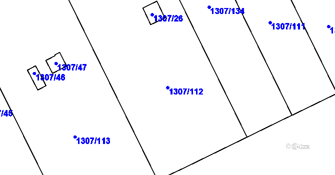 Parcela st. 1307/112 v KÚ Opočno pod Orlickými horami, Katastrální mapa