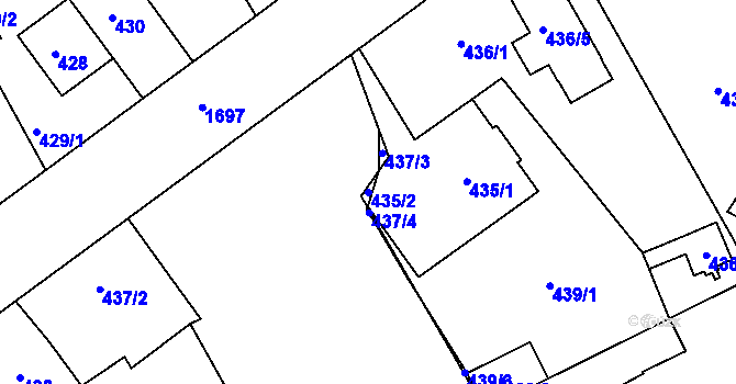 Parcela st. 435/2 v KÚ Opočno pod Orlickými horami, Katastrální mapa
