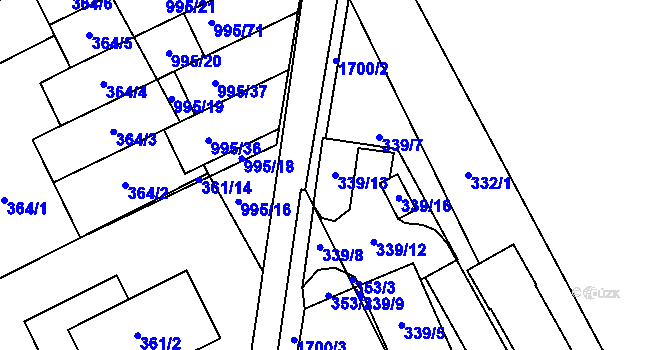 Parcela st. 339/13 v KÚ Opočno pod Orlickými horami, Katastrální mapa