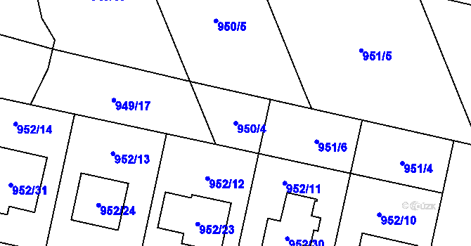 Parcela st. 950/4 v KÚ Opočno pod Orlickými horami, Katastrální mapa