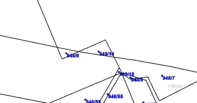 Parcela st. 949/16 v KÚ Opočno pod Orlickými horami, Katastrální mapa
