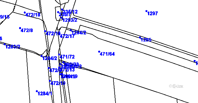 Parcela st. 471/64 v KÚ Kanín, Katastrální mapa