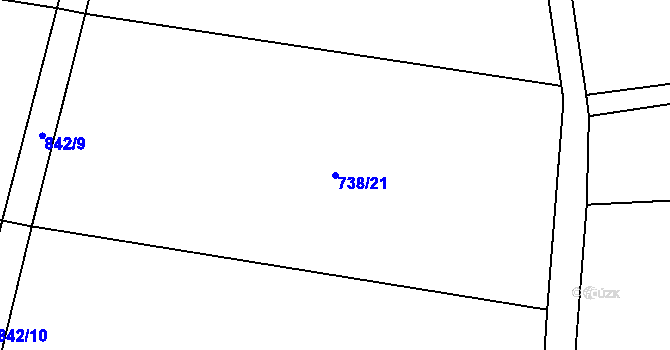 Parcela st. 738/21 v KÚ Opolany, Katastrální mapa