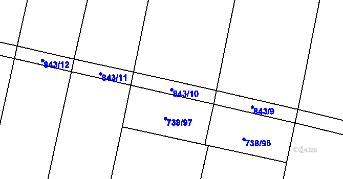 Parcela st. 843/10 v KÚ Opolany, Katastrální mapa