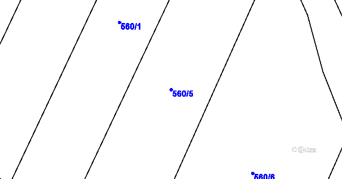 Parcela st. 560/5 v KÚ Oponešice, Katastrální mapa