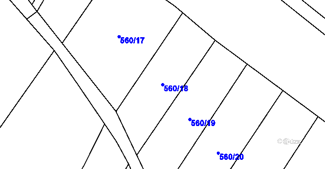 Parcela st. 560/18 v KÚ Oponešice, Katastrální mapa