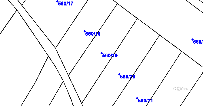 Parcela st. 560/19 v KÚ Oponešice, Katastrální mapa