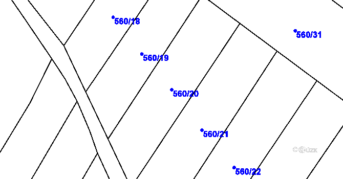 Parcela st. 560/20 v KÚ Oponešice, Katastrální mapa