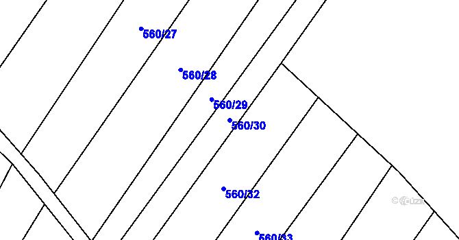 Parcela st. 560/30 v KÚ Oponešice, Katastrální mapa