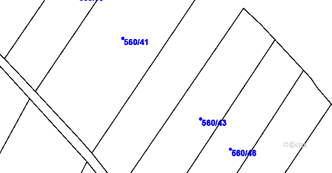 Parcela st. 560/42 v KÚ Oponešice, Katastrální mapa