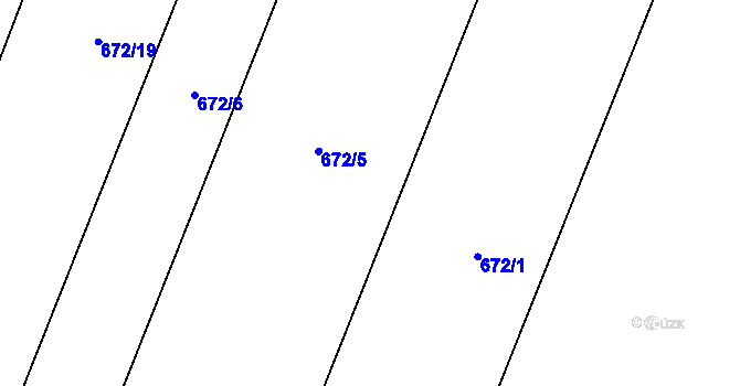 Parcela st. 672/4 v KÚ Oponešice, Katastrální mapa