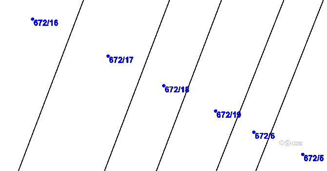 Parcela st. 672/18 v KÚ Oponešice, Katastrální mapa