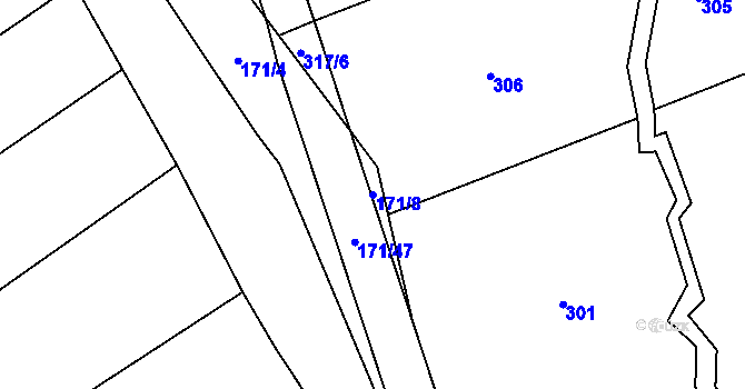 Parcela st. 171/8 v KÚ Oponešice, Katastrální mapa