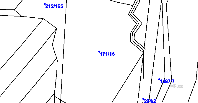 Parcela st. 171/15 v KÚ Oponešice, Katastrální mapa